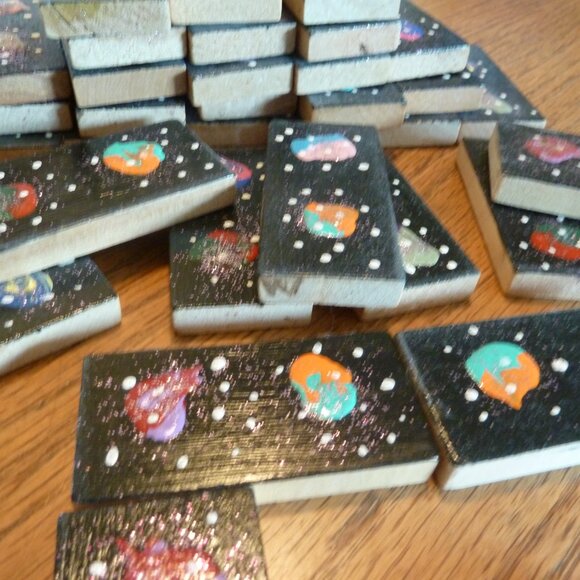 Set of handmade artistic Cosmos dominoes - Picture 10 of 11